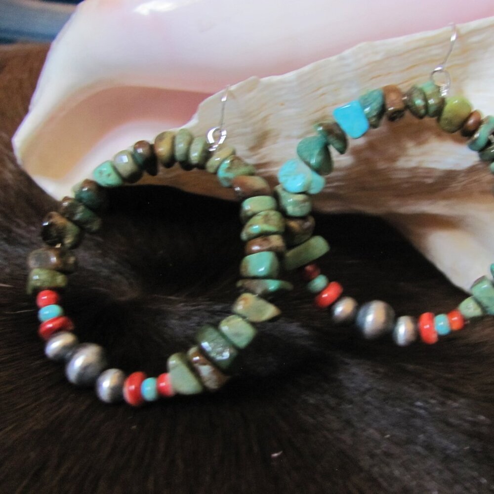 LADIES TURQUOISE EARRINGS NWT STERLING SILVER